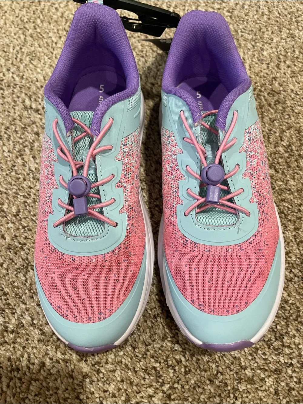 Athletic Works Kids Teal, Pink & Purple Slip-On Sneaker